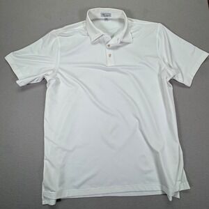 Peter Millar Summer Comfort White Performance Golf Polo Shirt Mens XL
